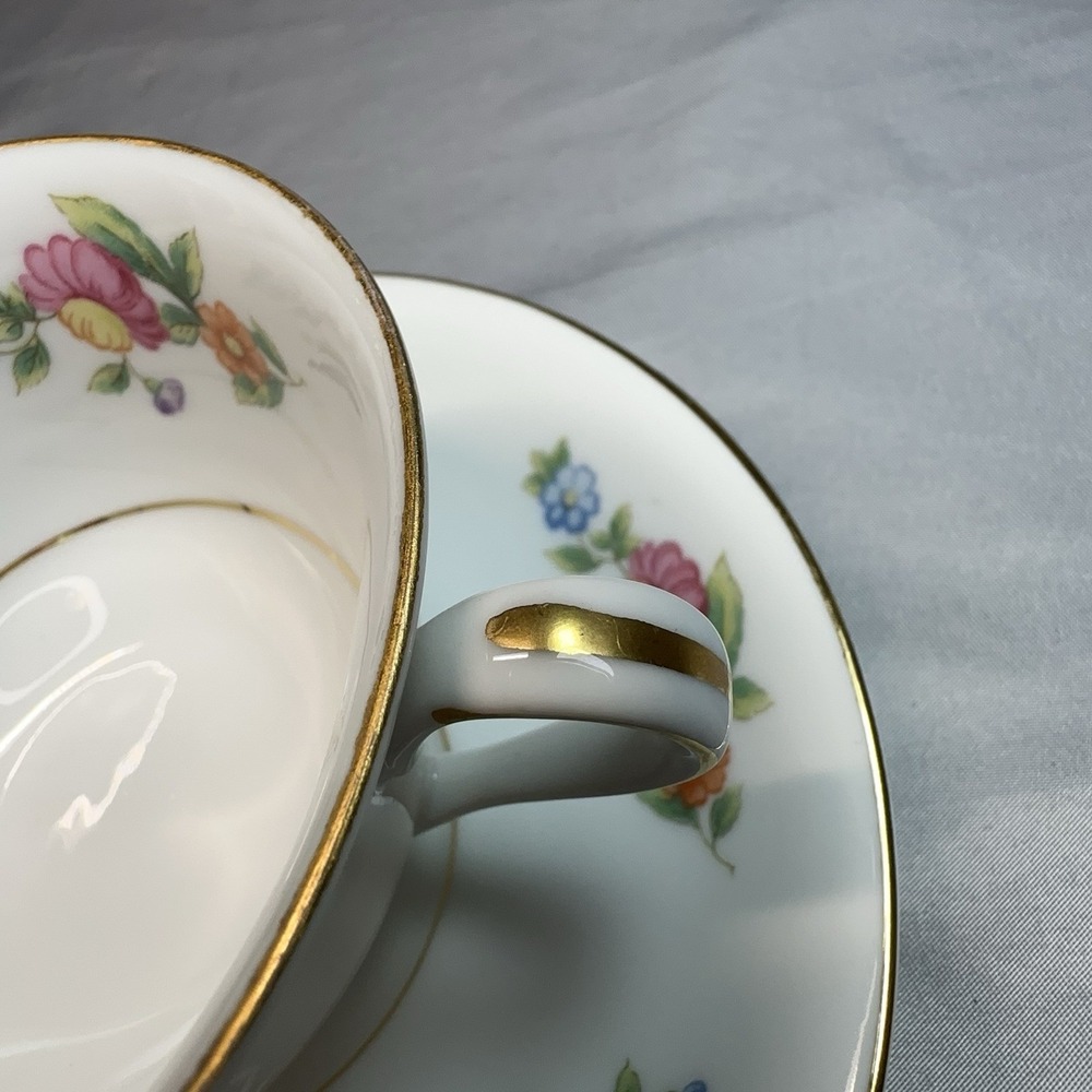 MINT Noritake Occupied Japan Tea Cup Saucer‎ Floral Gold Grandmillennial Tea Cup - Picture 5 of 12